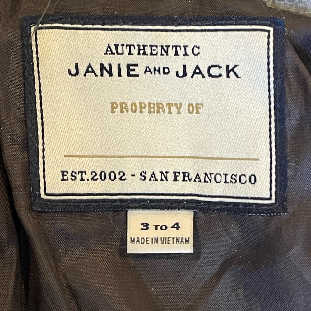 Janie and Jack Wool Toggle Coat- Size 3/4 - Picture 8 of 12